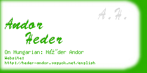 andor heder business card